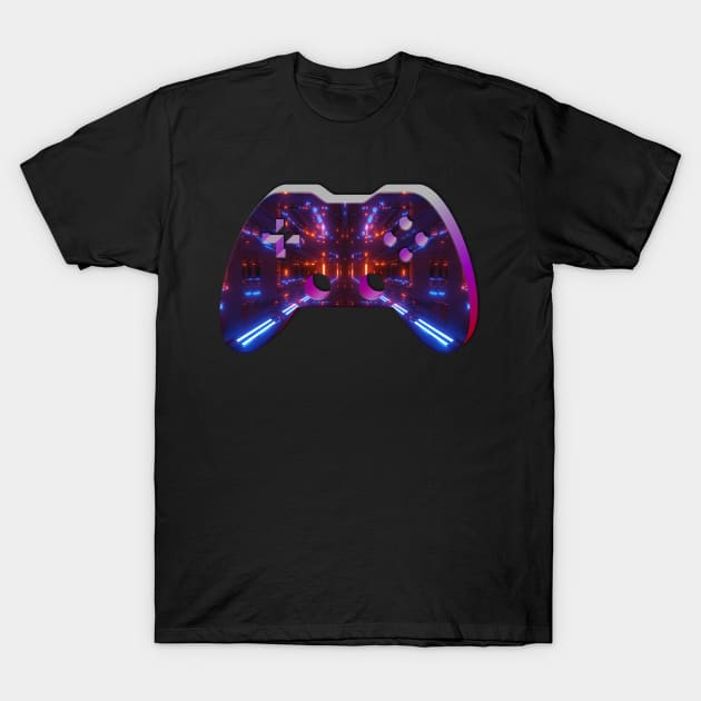 Futuristic Abstract Lights - Gaming Gamer Abstract - Gamepad Controller - Video Game Lover - Graphic Background T-Shirt by MaystarUniverse